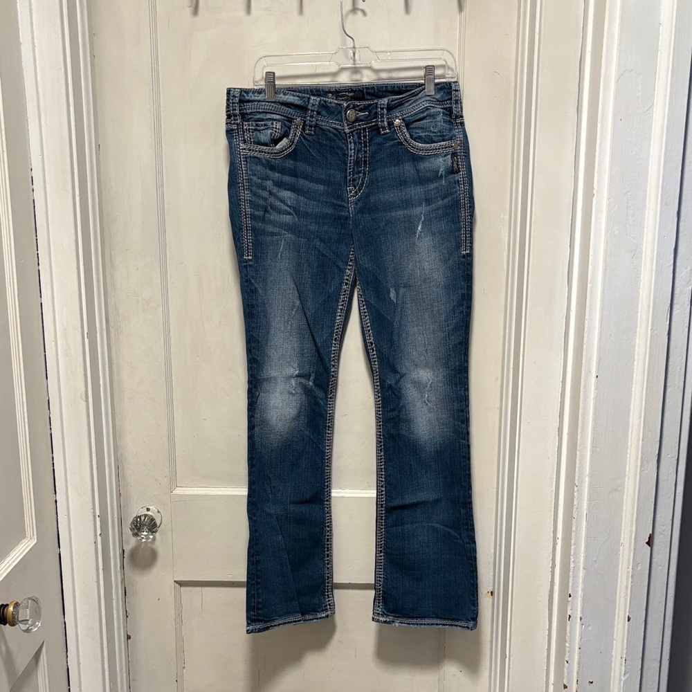 Silver Suki Western Distressed Bootcut Jeans W30 x L31